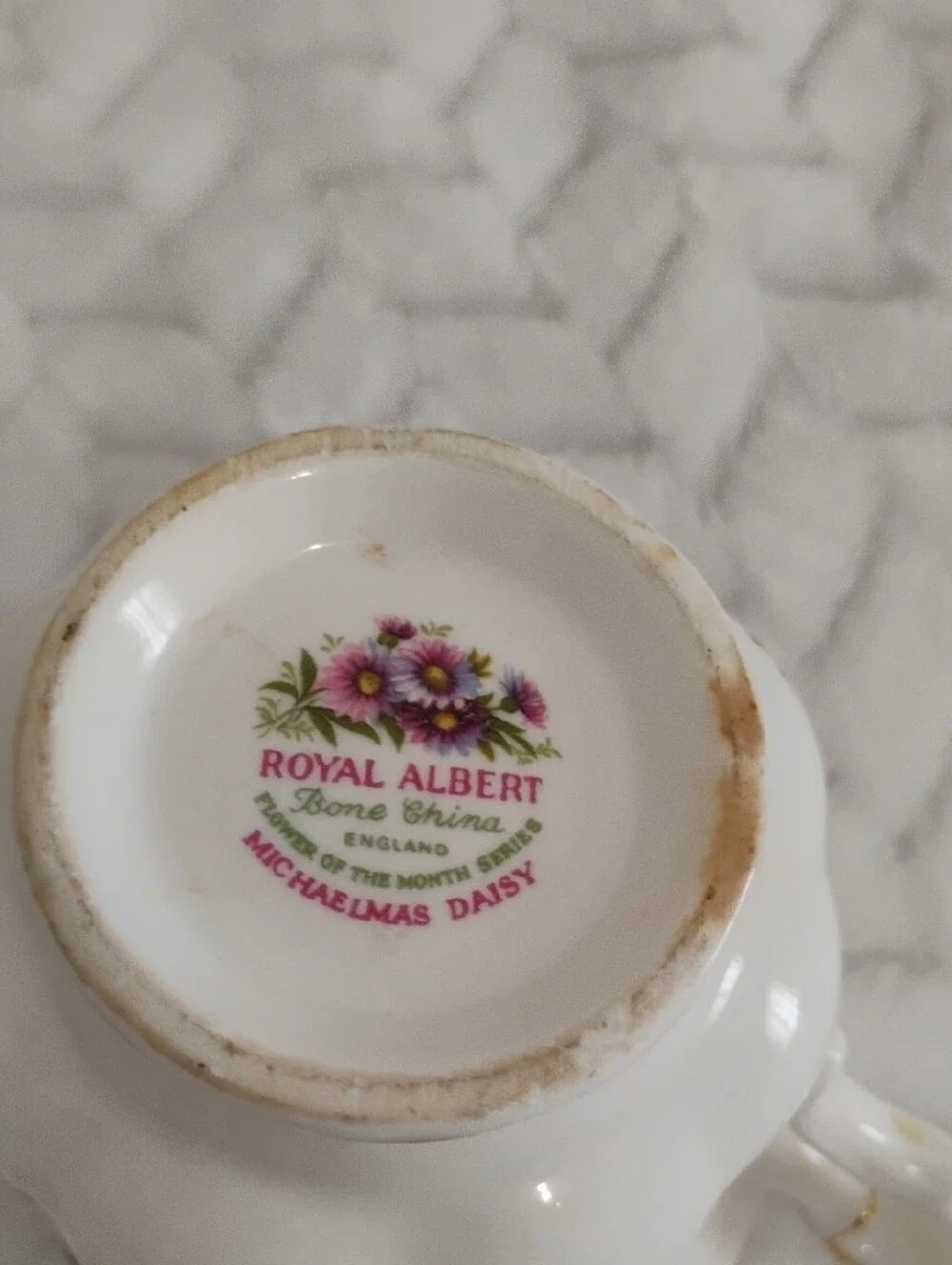 September Floral Bone China Teacup — Pink Daisy Design